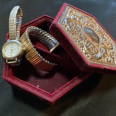 Watch, band and Jewelry Box Lot