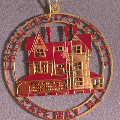 Lot 471: Vintage 24K Finish Celebration Ornaments, PA and NJ  Ornaments