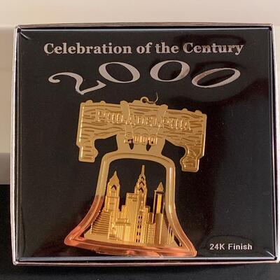 Lot 471: Vintage 24K Finish Celebration Ornaments, PA and NJ  Ornaments