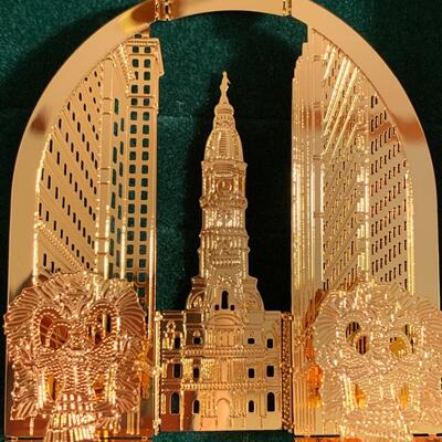 Lot 471: Vintage 24K Finish Celebration Ornaments, PA and NJ  Ornaments