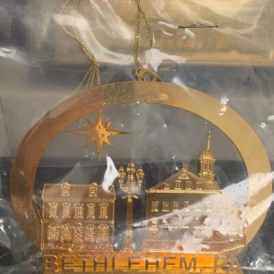 Lot 471: Vintage 24K Finish Celebration Ornaments, PA and NJ  Ornaments