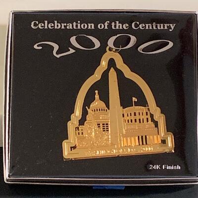 Lot 471: Vintage 24K Finish Celebration Ornaments, PA and NJ  Ornaments