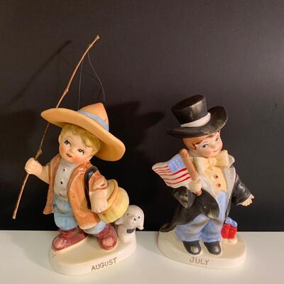 Lot 470: Vintage Lefton Twelve Months of the Year Figurines (Boys)