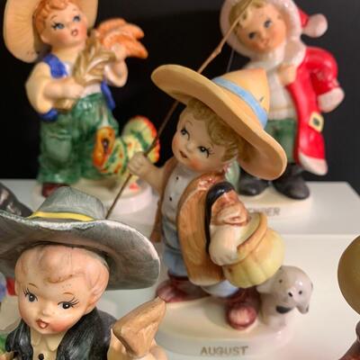 Lot 470: Vintage Lefton Twelve Months of the Year Figurines (Boys)