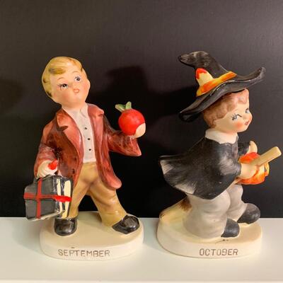 Lot 470: Vintage Lefton Twelve Months of the Year Figurines (Boys)