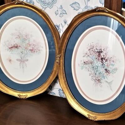 Lot #149  Pair of Oval Mary Vincent Bertrand signed prints