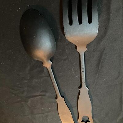 Large Decorative Metal Fork and Spoon Wall Hangings 20"
