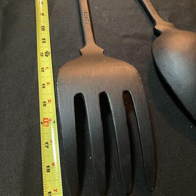 Large Decorative Metal Fork and Spoon Wall Hangings 20"