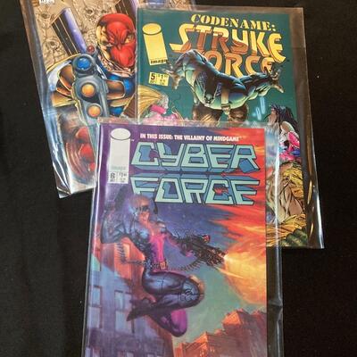 Vintage Comic Lot 3 piece with CYBER FORCE