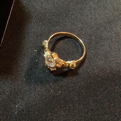 Friendship Ring with Heart Shaped Diamond Style Stone Untested