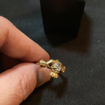 Friendship Ring with Heart Shaped Diamond Style Stone Untested