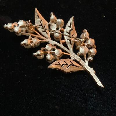Gold Pearl Style Branch Brooch Pin