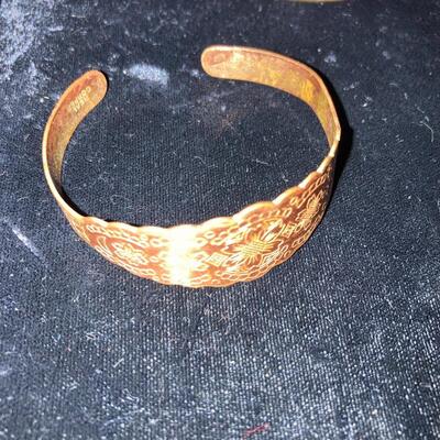3 piece Metal Jewelry Lot with Copper bracelet, Bangle and more...