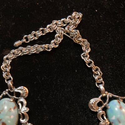 Large Silver and Turquoise Style Choker