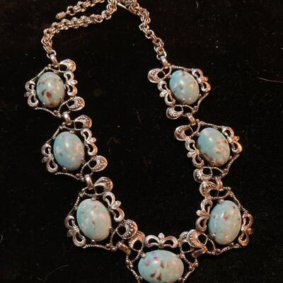Large Silver and Turquoise Style Choker