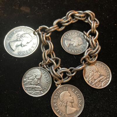 Elizabeth Regina Vintage Coin Bracelet
