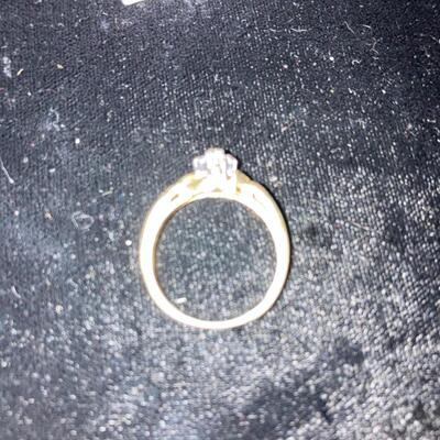 Diamond Cluster and 10k Gold Ring Size 7