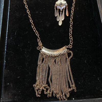 Three Large Gold Chain Necklaces with Mesh Purse Style and more...