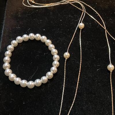 Necklace and Pearl Style Bracelet Lot