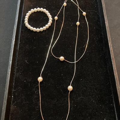 Necklace and Pearl Style Bracelet Lot