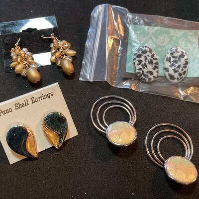 4 Pairs of Vintage Earrings with Paua Shell and more...