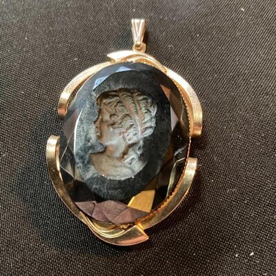 Large Pendant with Cameo Carving