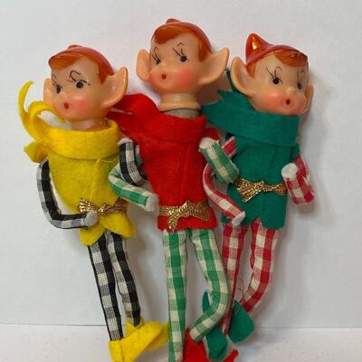 Lot 334: Vintage Japan Christmas Pixie Elves and Matching Knee Huggers