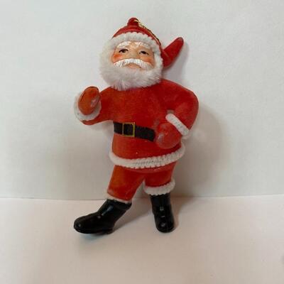 Lot 336: New Vintage Japan Knee Hugger, Felt Santa, and Pixie Elves Tree Clips (Marked Japan)