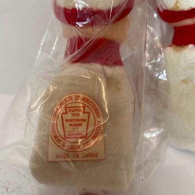 Lot 336: New Vintage Japan Knee Hugger, Felt Santa, and Pixie Elves Tree Clips (Marked Japan)