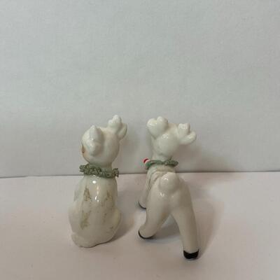 Lot 337: Vintage Mini Holiday Reindeer and Santa Hat Ornaments