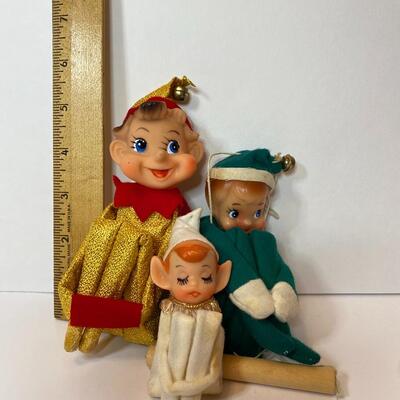 Lot 339: Three Vintage Christmas Elves/Knee Huggers