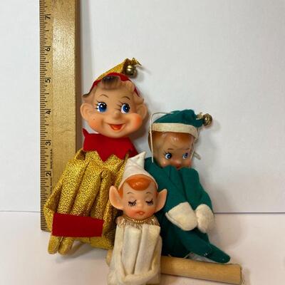 Lot 339: Three Vintage Christmas Elves/Knee Huggers