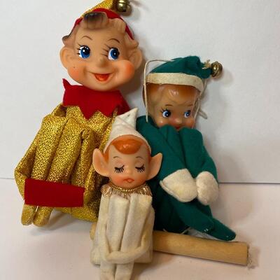 Lot 339: Three Vintage Christmas Elves/Knee Huggers