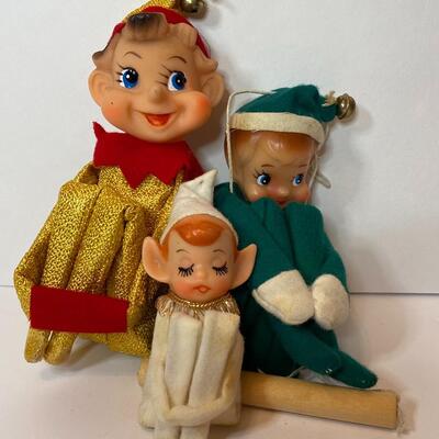 Lot 339: Three Vintage Christmas Elves/Knee Huggers