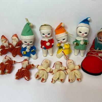 Lot 341: Vintage Japan Holiday Snowmen, Knee-hugger Elf in Shoe and More