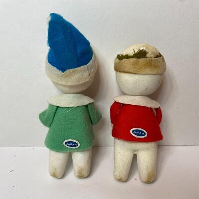 Lot 341: Vintage Japan Holiday Snowmen, Knee-hugger Elf in Shoe and More