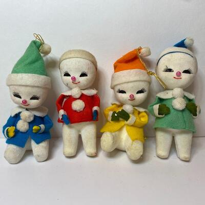 Lot 341: Vintage Japan Holiday Snowmen, Knee-hugger Elf in Shoe and More
