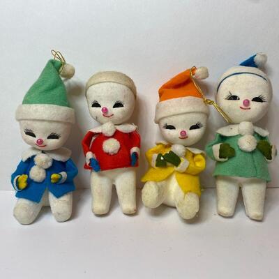 Lot 341: Vintage Japan Holiday Snowmen, Knee-hugger Elf in Shoe and More