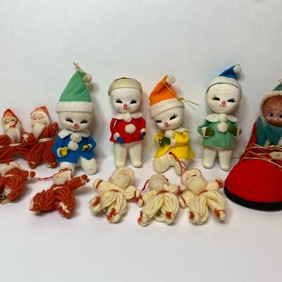 Lot 341: Vintage Japan Holiday Snowmen, Knee-hugger Elf in Shoe and More