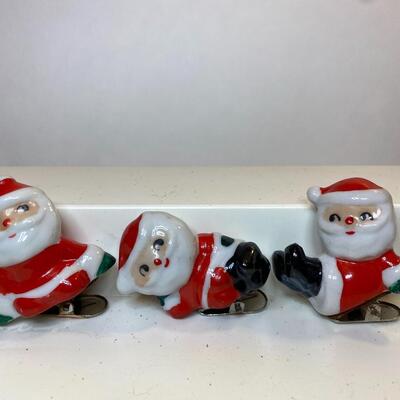 Lot 346: Howard Holt Vintage Santa Claus Tree Clips