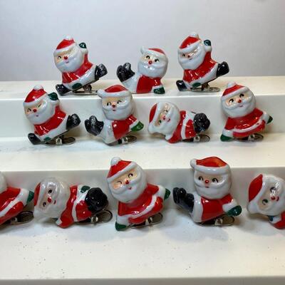 Lot 346: Howard Holt Vintage Santa Claus Tree Clips