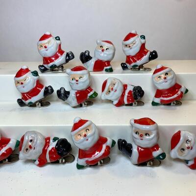 Lot 346: Howard Holt Vintage Santa Claus Tree Clips