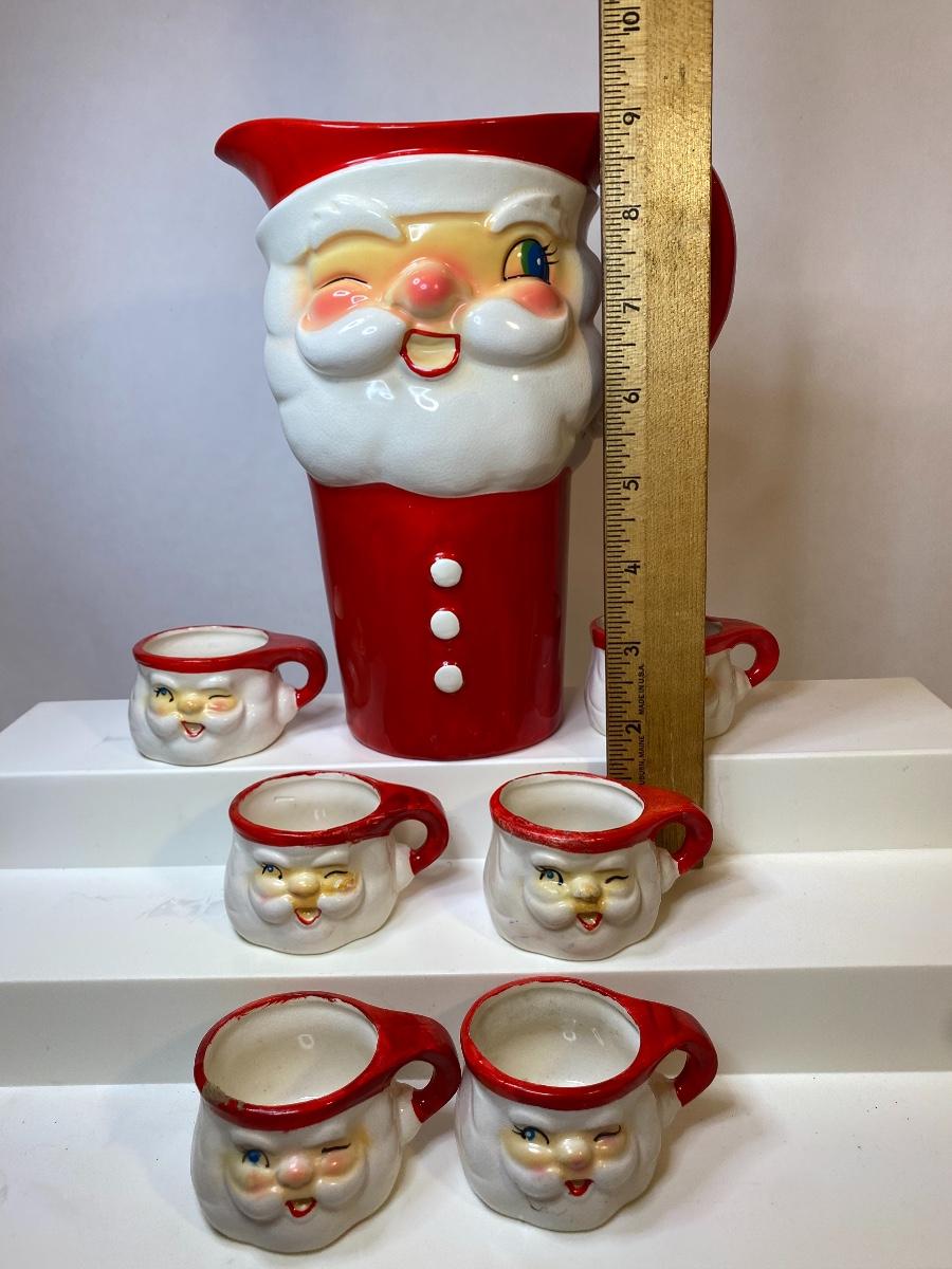 Vintage Holt factory Howard MINI Santa Mug Set ~ like ironstone