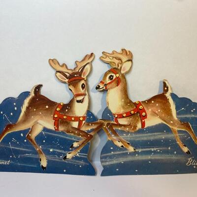 Lot 382: Vintage Christmas: New Snowman Centerpiece & Cardboard Cut-Outs