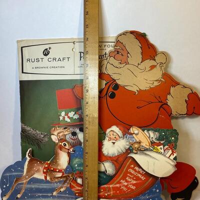 Lot 382: Vintage Christmas: New Snowman Centerpiece & Cardboard Cut-Outs