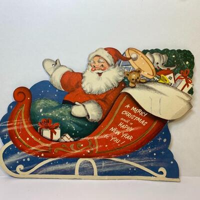 Lot 382: Vintage Christmas: New Snowman Centerpiece & Cardboard Cut-Outs