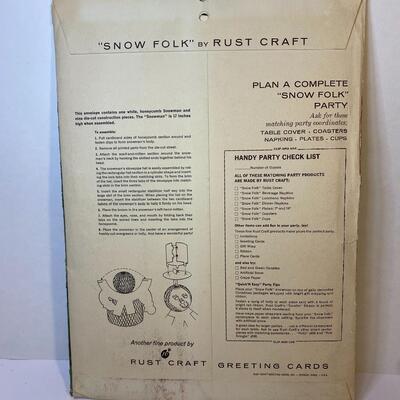 Lot 382: Vintage Christmas: New Snowman Centerpiece & Cardboard Cut-Outs