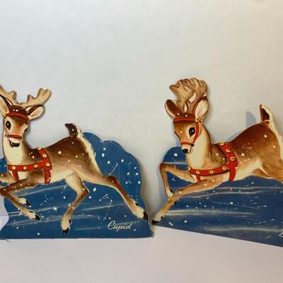 Lot 382: Vintage Christmas: New Snowman Centerpiece & Cardboard Cut-Outs
