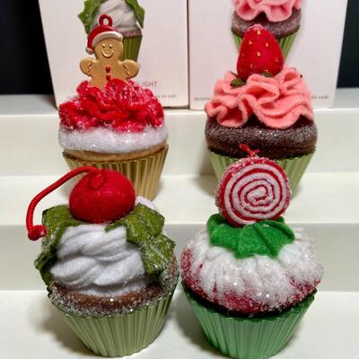 Lot 414: Hallmark Christmas Cupcakes Ornaments