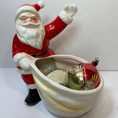 Lot 388: Vintage Christmas Planters/Candy Dishes & Ornaments
